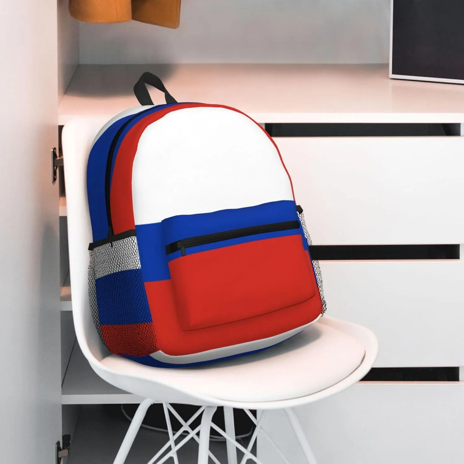 Russian Flag Men Women Office Laptop Backpack,Work Bag 15.7 Inch Business Travel Bags Large Capacity