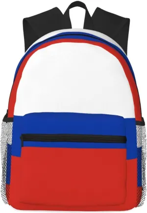 Russian Flag Men Women Office Laptop Backpack,Work Bag 15.7 Inch Business Travel Bags Large Capacity