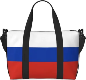 Russian Flag Travel Duffel Bag Carry On Tote Bags For Men,Weekender Overnight Bag,Sports Tote Gym Bag