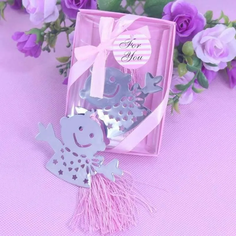 Rynx | 50 Bulk Blue Pink Snowman Children Bookmark Bridesmaid Baby Shower Giveaway Kids Party Souvenirs Wedding Gifts and Gifts for Guests