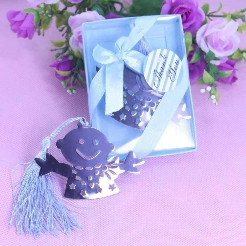 Rynx | 50 Bulk Blue Pink Snowman Children Bookmark Bridesmaid Baby Shower Giveaway Kids Party Souvenirs Wedding Gifts and Gifts for Guests