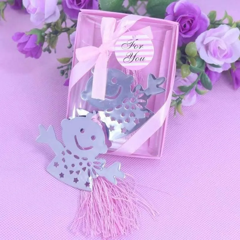 Rynx | 50 Bulk Blue Pink Snowman Children Bookmark Bridesmaid Baby Shower Giveaway Kids Party Souvenirs Wedding Gifts and Gifts for Guests