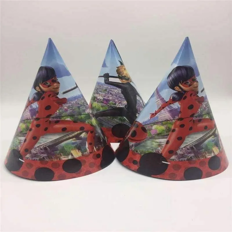Rynx | 80 pieces/lot party table decoration paper cups cartoons animals Miraculous Ladybug party baby supplies festive party supplies