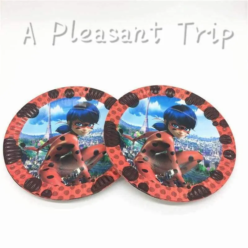 Rynx | 80 pieces/lot party table decoration paper cups cartoons animals Miraculous Ladybug party baby supplies festive party supplies
