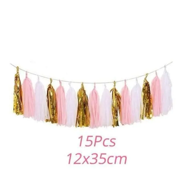 Rynx | Pink Unicorn Party Napkin Paper Hat Plate Cup Tablecloth Balloons 1st Birthday Decoration Kids Party Favor Materials