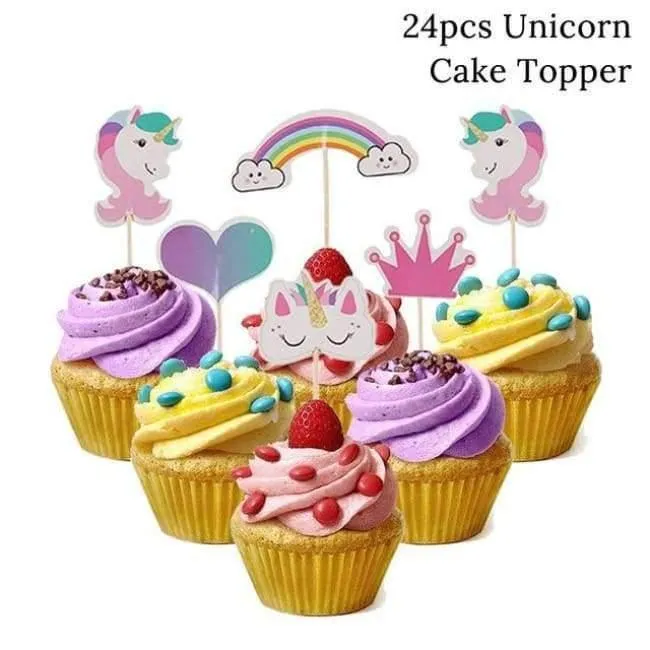Rynx | Pink Unicorn Party Napkin Paper Hat Plate Cup Tablecloth Balloons 1st Birthday Decoration Kids Party Favor Materials