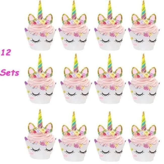 Rynx | Pink Unicorn Party Napkin Paper Hat Plate Cup Tablecloth Balloons 1st Birthday Decoration Kids Party Favor Materials