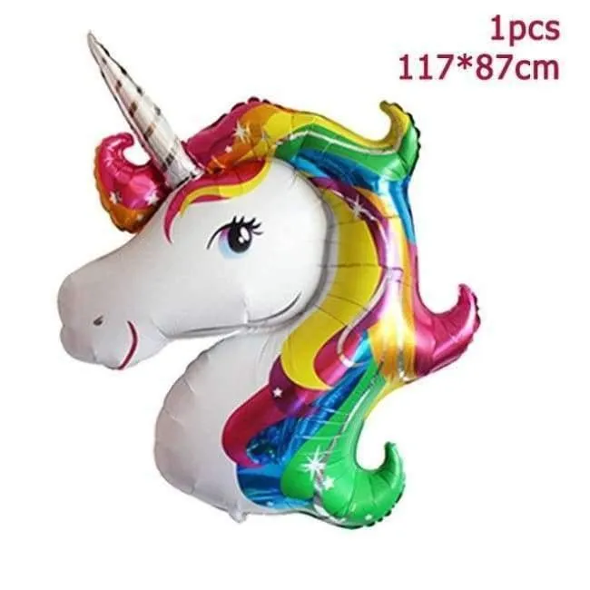 Rynx | Pink Unicorn Party Napkin Paper Hat Plate Cup Tablecloth Balloons 1st Birthday Decoration Kids Party Favor Materials