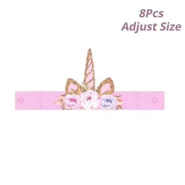 Rynx | Pink Unicorn Party Napkin Paper Hat Plate Cup Tablecloth Balloons 1st Birthday Decoration Kids Party Favor Materials