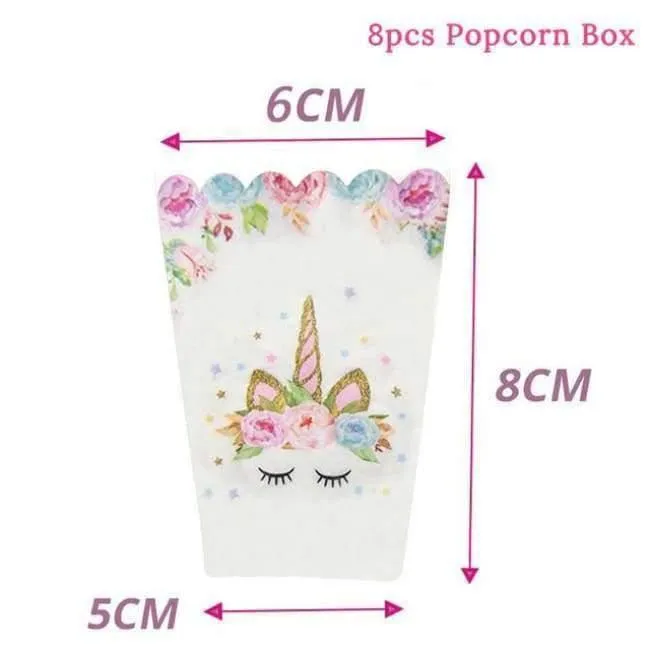 Rynx | Pink Unicorn Party Napkin Paper Hat Plate Cup Tablecloth Balloons 1st Birthday Decoration Kids Party Favor Materials