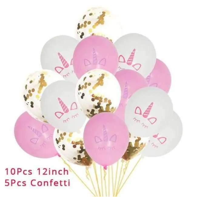 Rynx | Pink Unicorn Party Napkin Paper Hat Plate Cup Tablecloth Balloons 1st Birthday Decoration Kids Party Favor Materials