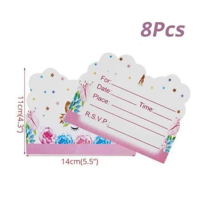 Rynx | Pink Unicorn Party Napkin Paper Hat Plate Cup Tablecloth Balloons 1st Birthday Decoration Kids Party Favor Materials