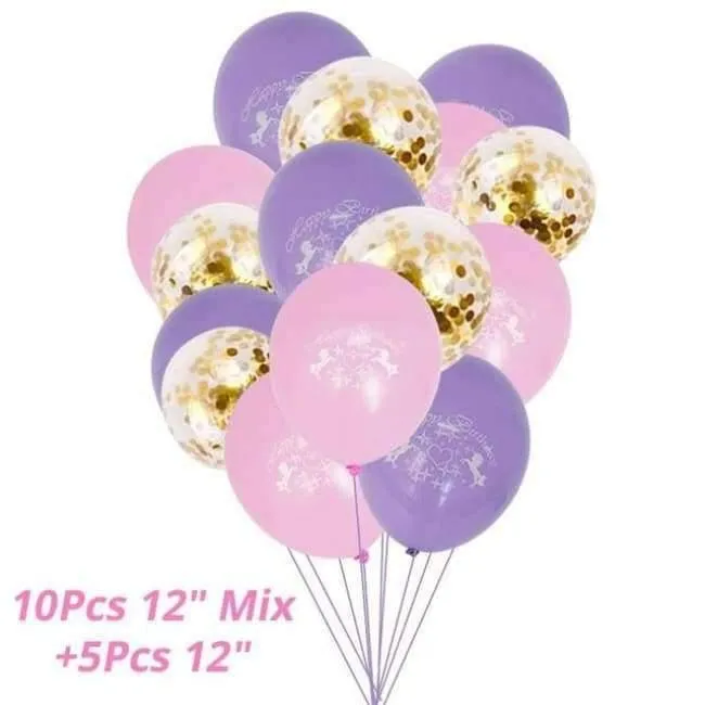 Rynx | Pink Unicorn Party Napkin Paper Hat Plate Cup Tablecloth Balloons 1st Birthday Decoration Kids Party Favor Materials