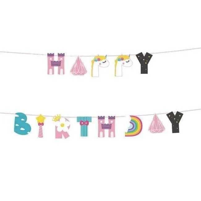 Rynx | Pink Unicorn Party Napkin Paper Hat Plate Cup Tablecloth Balloons 1st Birthday Decoration Kids Party Favor Materials