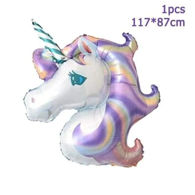 Rynx | Pink Unicorn Party Napkin Paper Hat Plate Cup Tablecloth Balloons 1st Birthday Decoration Kids Party Favor Materials