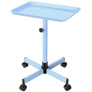 Salon Tray Cart on Wheels,Premium Aluminum Rolling Tray,Salon Color Tray,Tattoo Tray Dental Tray,Hair Stylist Tray with Height Adjustable,Salon Service Tray,Blue