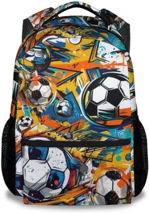 School Backpack for Boys - Soccer Bookbag - Lightweight Durable Large Capacity - 17 Inch Green Kid Backpack for School, Travel and Camp