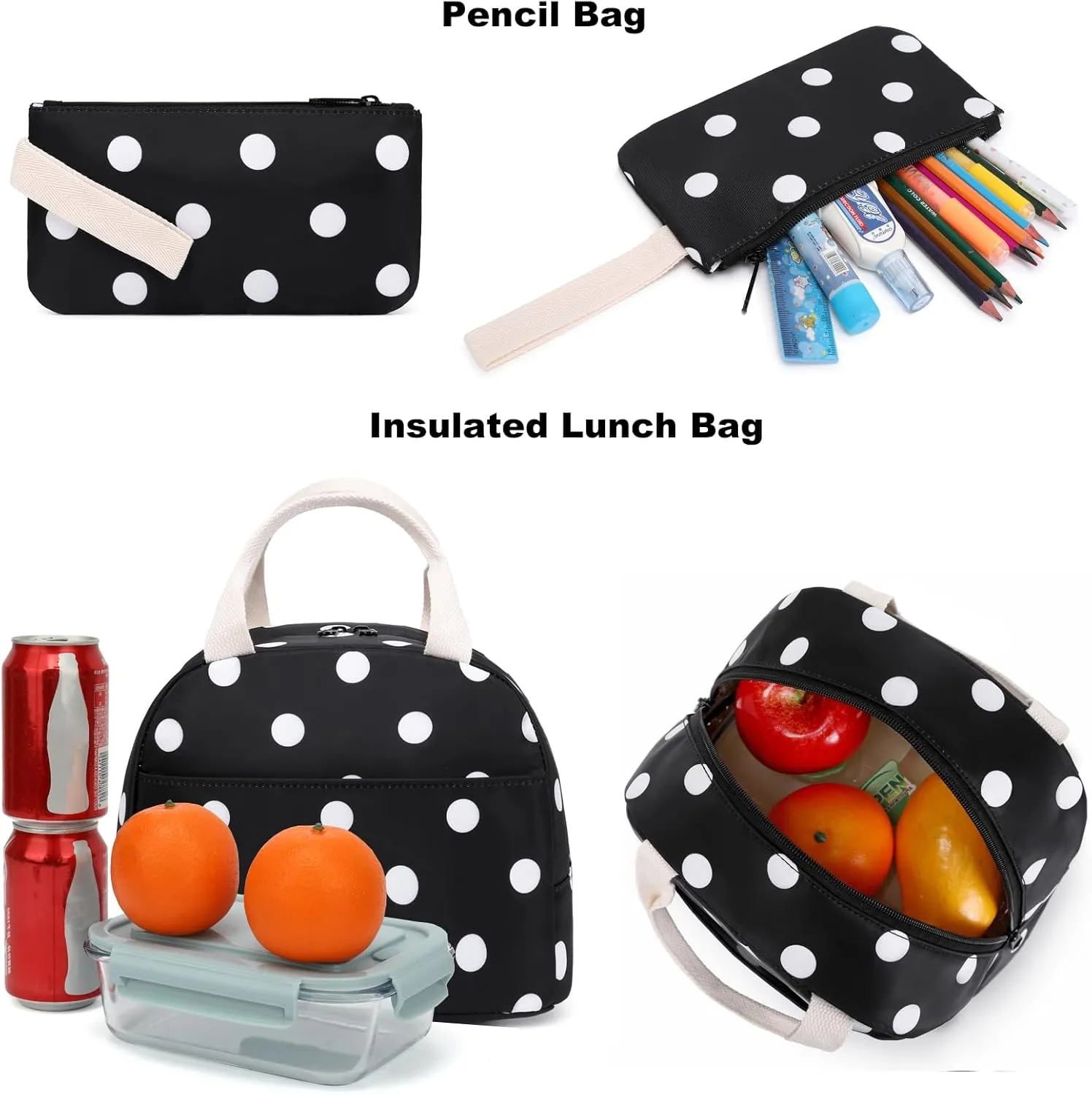 School Backpack for Girls, Kids Teens School Bags Bookbags Set with Lunch Bag Pencil Bag