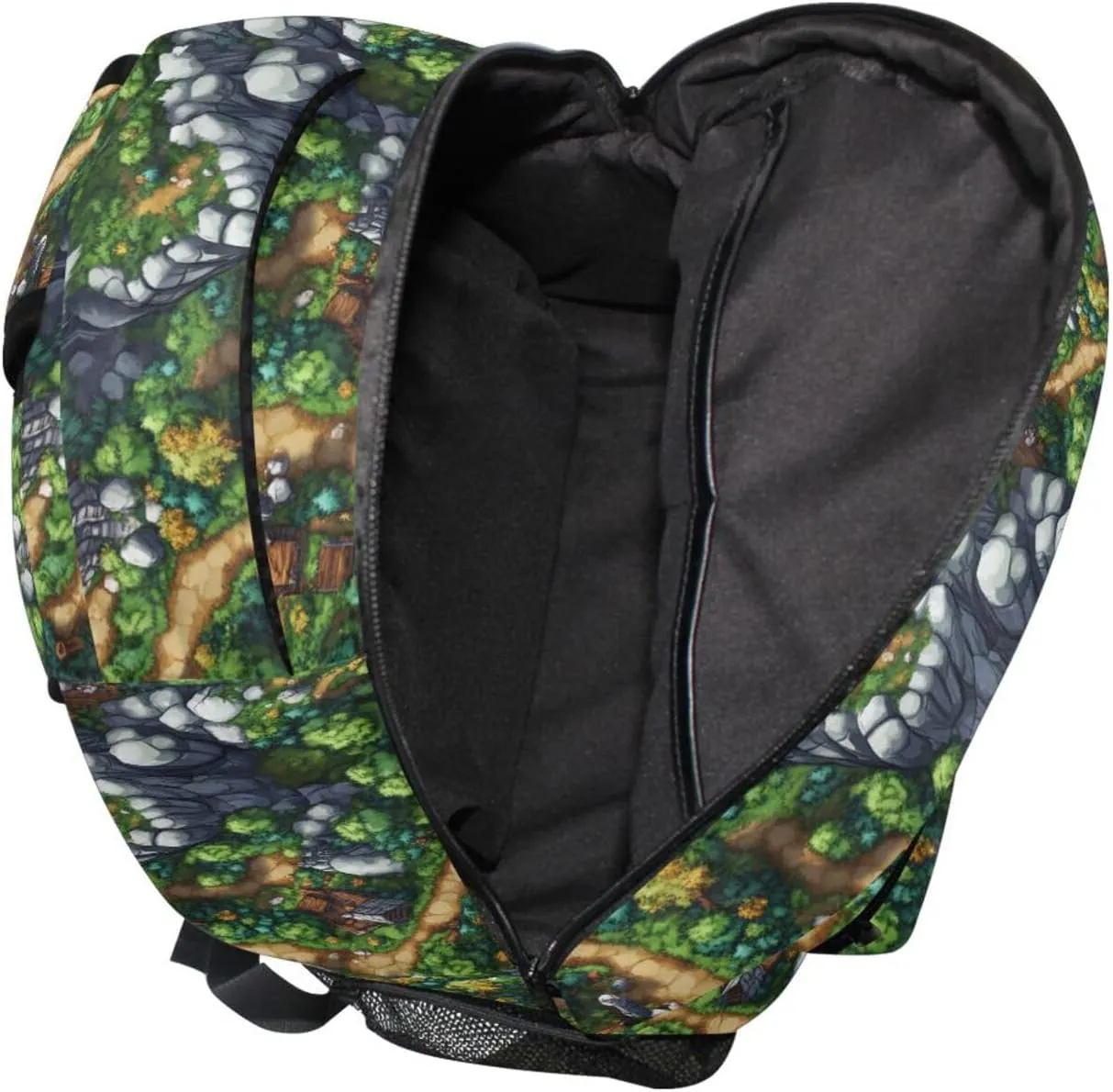 School Backpack for Men Women Fashion School Book Bag with Chest Strap Gift Men & Women Game Map
