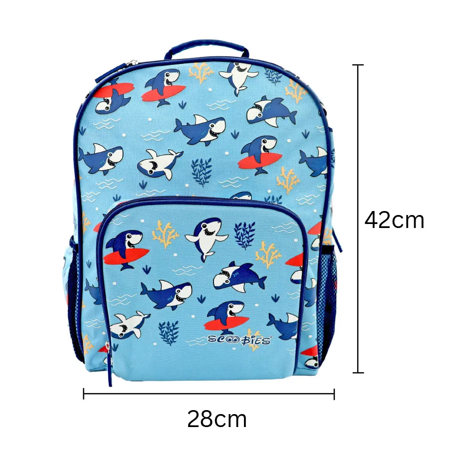 Scoobies Shark Glow-in-the-Dark Backpack 16”  Lightweight, Waterproof, Anti-Shock & Spacious