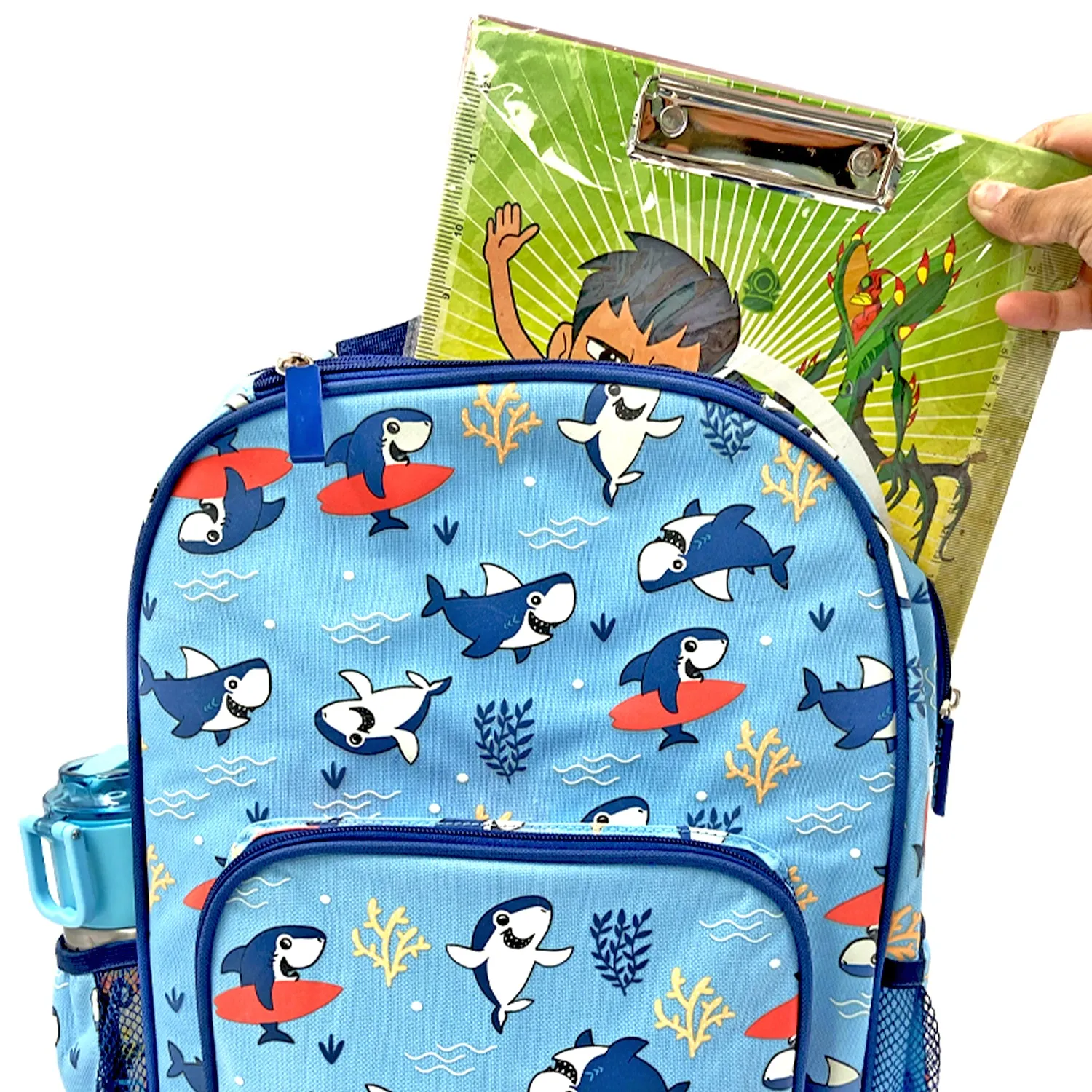 Scoobies Shark Glow-in-the-Dark Backpack 16”  Lightweight, Waterproof, Anti-Shock & Spacious