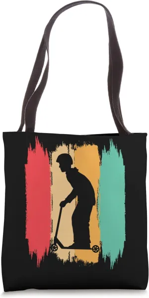 Scooter Stunt Scooter for Children and Boys Retro Tote Bag