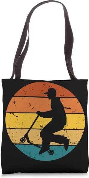 Scooter Stunt Scooter for Children and Boys Retro Tote Bag