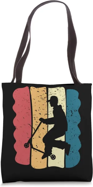 Scooter Stunt Scooter for Children and Boys Retro Tote Bag