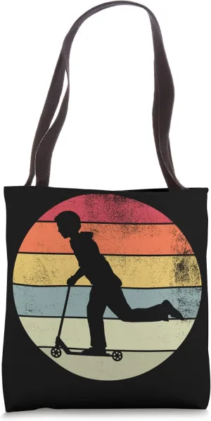 Scooter Stunt Scooter for Children and Boys Retro Tote Bag