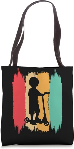 Scooter Stunt Scooter for Children and Boys Retro Tote Bag