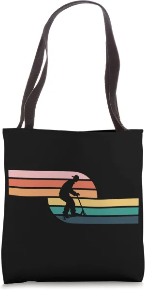 Scooter Stunt Scooter for Children and Boys Retro Tote Bag