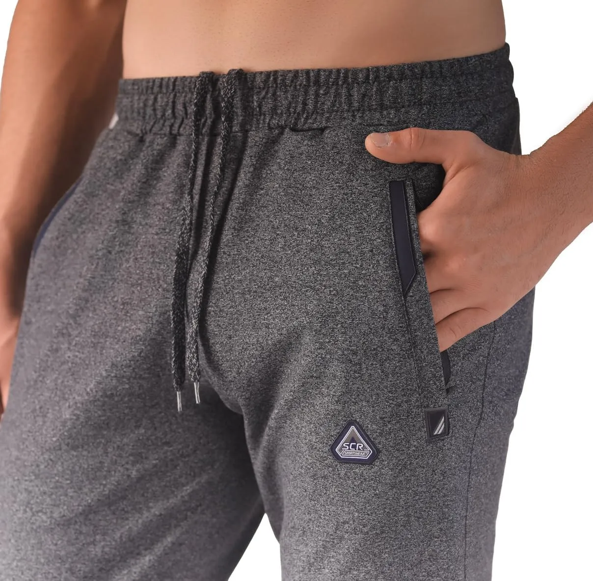 SCR 30/33/36 Inseam Mens Sweatpants with Pockets Tapered Joggers Men Slim Fit Open Bottom Pants Tall, Extra Long