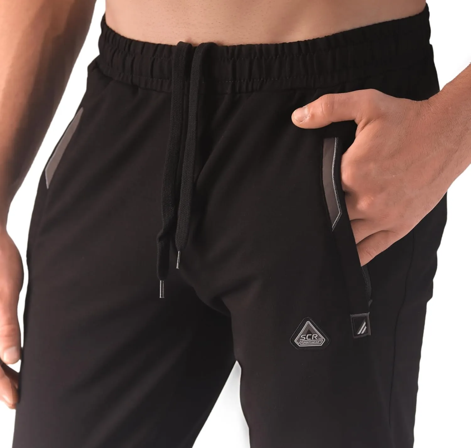 SCR 30/33/36 Inseam Mens Sweatpants with Pockets Tapered Joggers Men Slim Fit Open Bottom Pants Tall, Extra Long