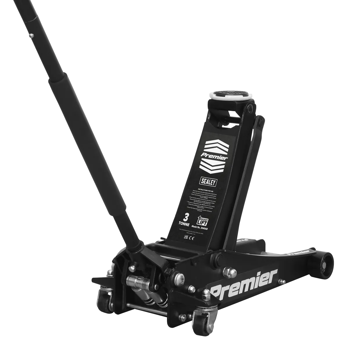 Sealey Premier Low Profile Trolley Jack with Rocket Lift 3 Tonne