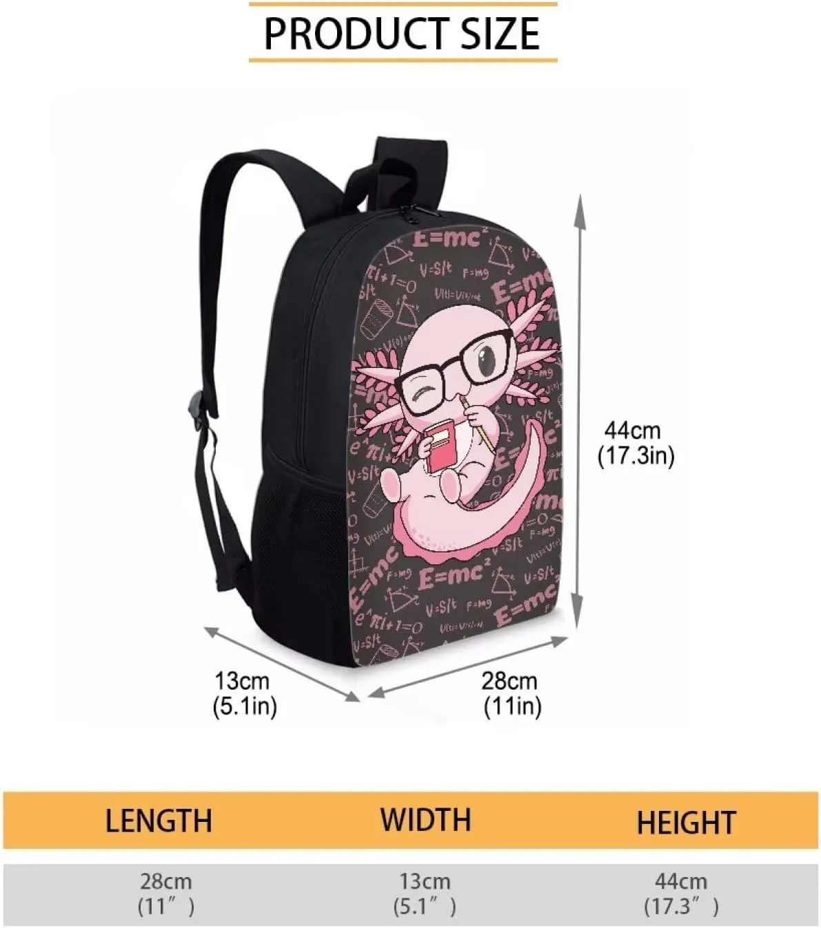 SEANATIVE Axolotl Backpack for Kids Toddler, Children Primary School Backpack School Bookbag Travel Daypack Cartoon Rucksack