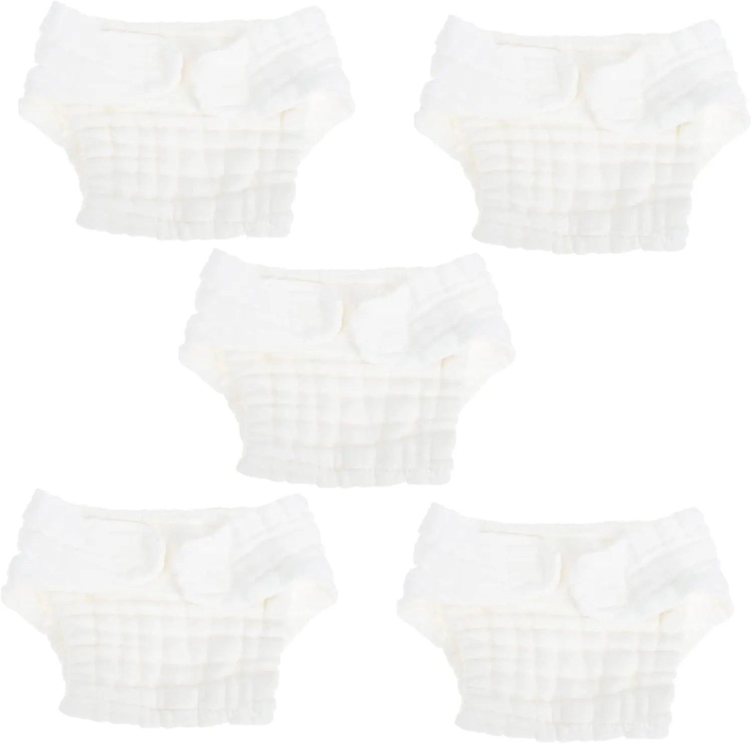 SECFOU 5pcs New Born Diaper Cloth Baby Reusable Washable Diaper for Comfortable Newborns