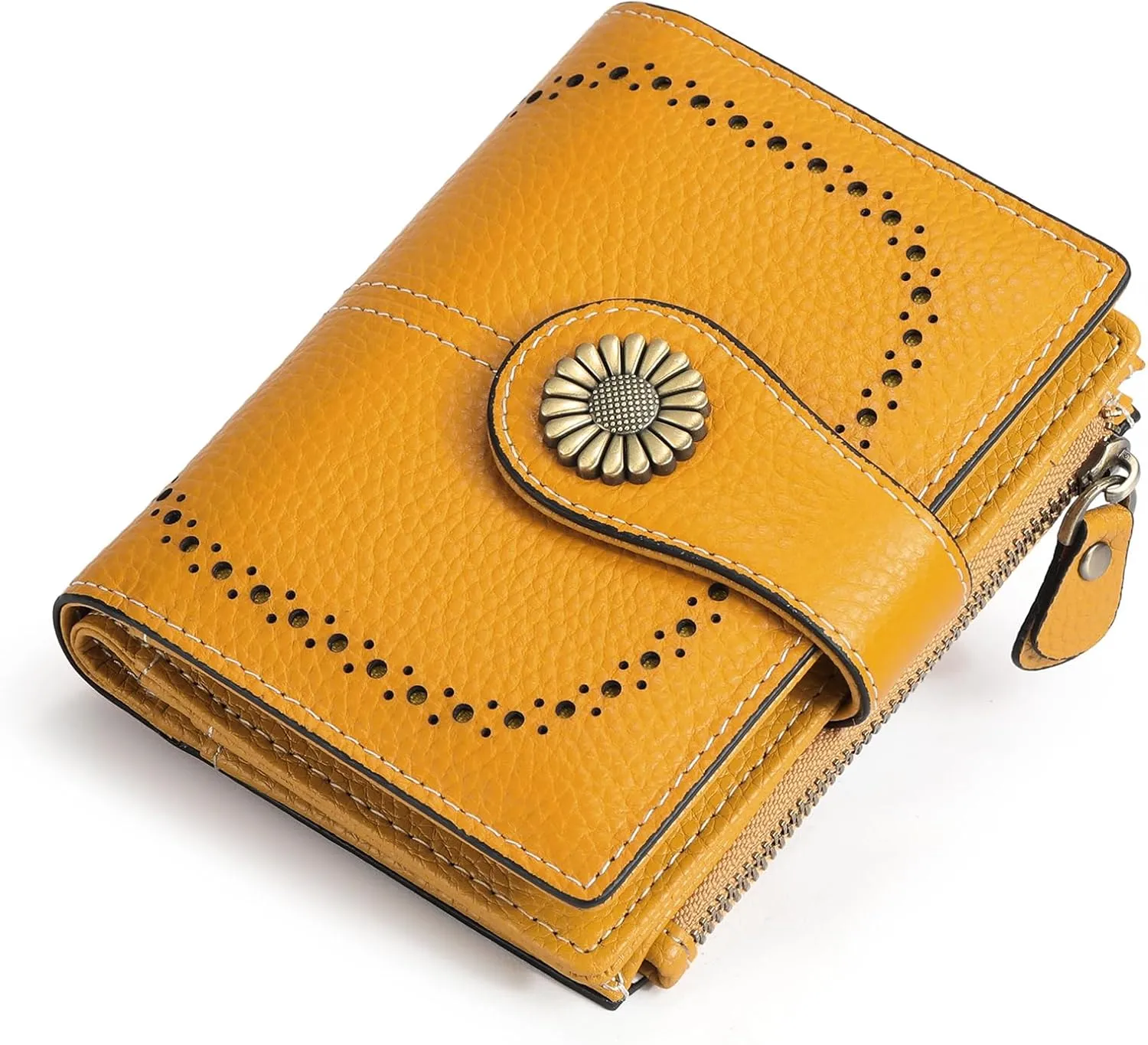 SENDEFN Small Wallets for Woman RFID Blocking Leather Bifold Credit Card Holder Purse with ID Window