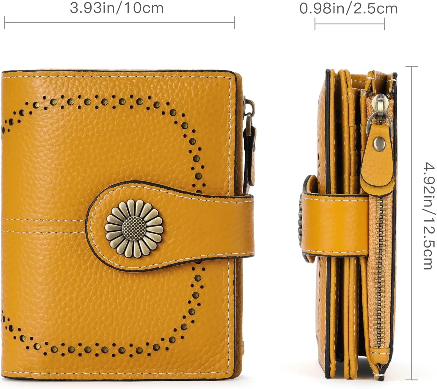 SENDEFN Small Wallets for Woman RFID Blocking Leather Bifold Credit Card Holder Purse with ID Window