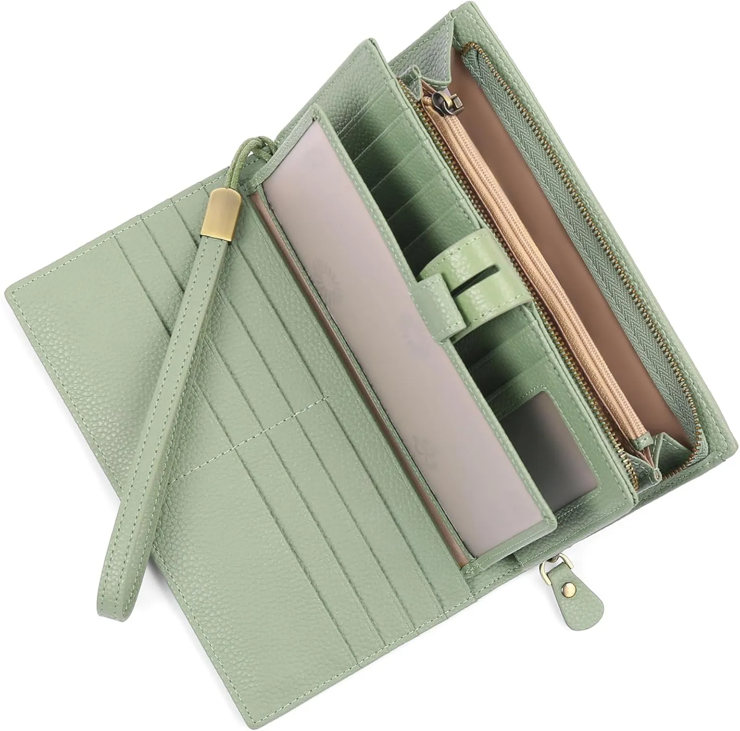 SENDEFN Women's Wallet Large Capacity RFID Blocking Leather Wallets Credit Cards Organizer with Checkbook Holder