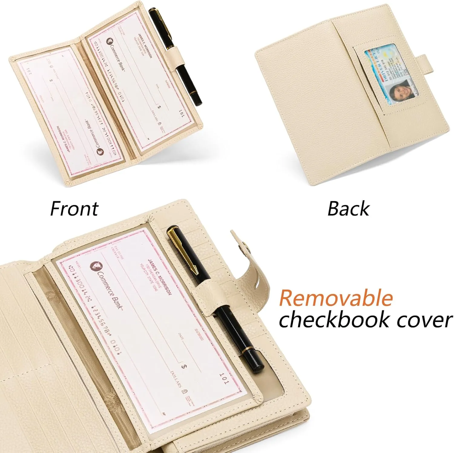 SENDEFN Women's Wallet Large Capacity RFID Blocking Leather Wallets Credit Cards Organizer with Checkbook Holder