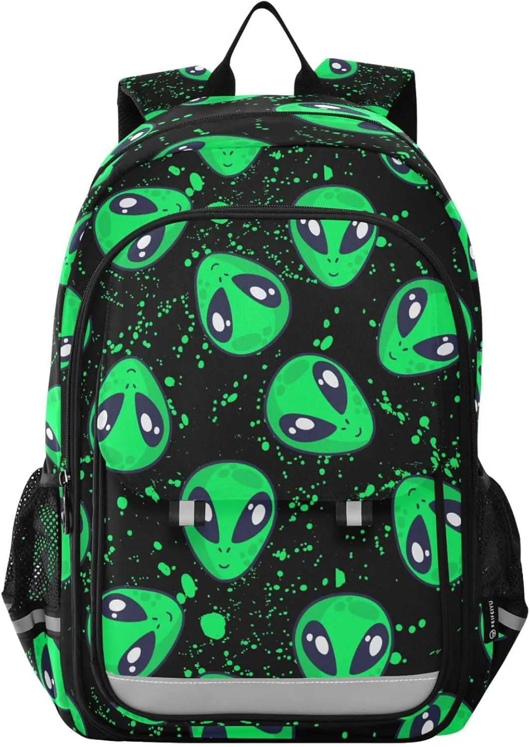 senya Backpack for Boys Girls, Alien Space Doodle Fun Backpack Students Bookbag Daypack for School Primary Teens