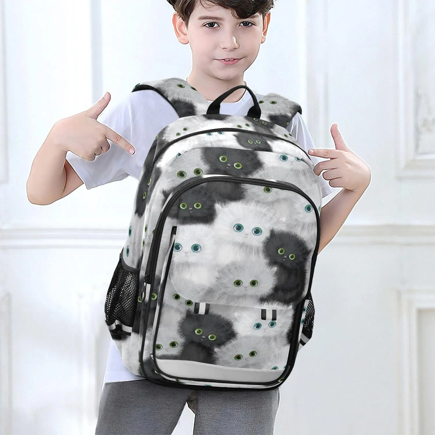 senya Backpack for Boys Girls, Persian Kitten Cat Backpack Students Bookbag Daypack for School Primary Teens