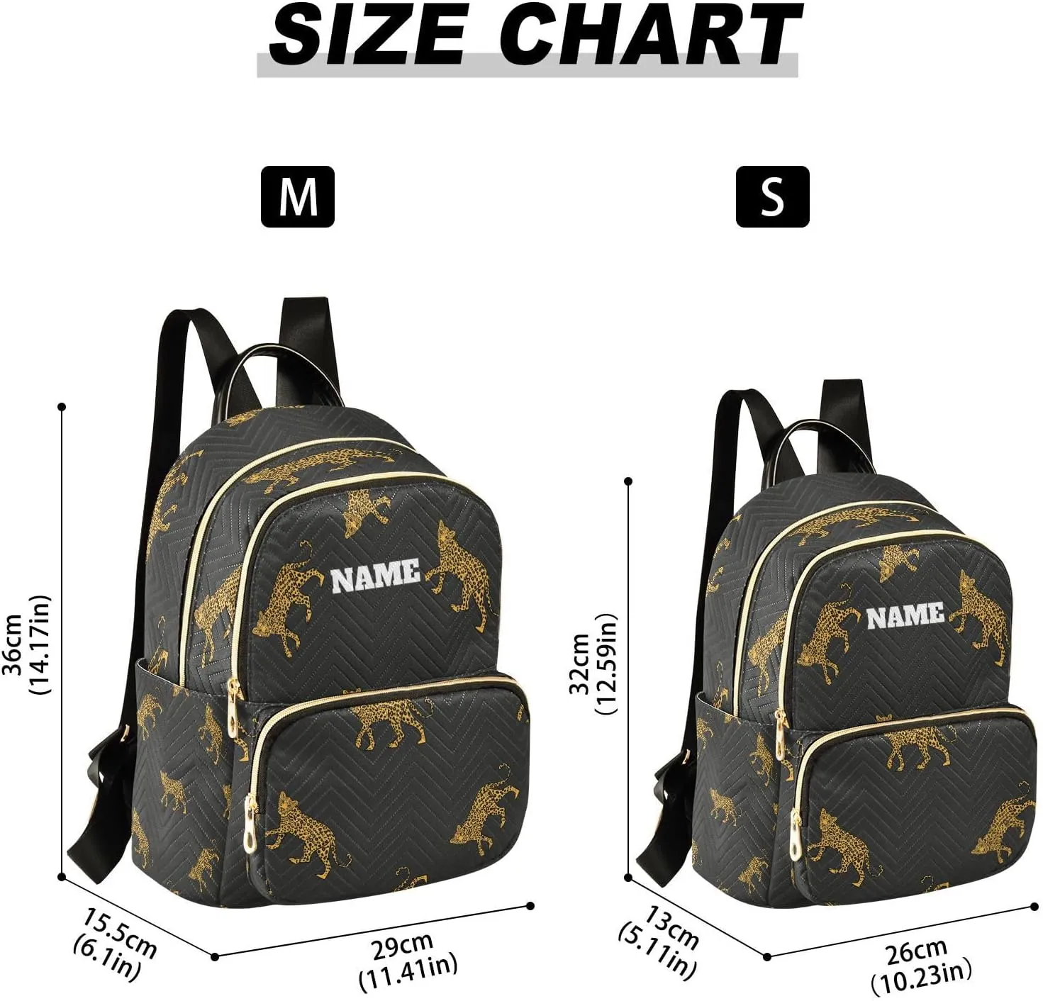 senya Custom Name Fashion Backpack Mini Backpack Purse Casual Daily Backpack Leopards for Travel for College Work