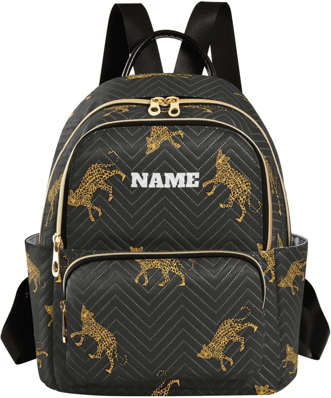 senya Custom Name Fashion Backpack Mini Backpack Purse Casual Daily Backpack Leopards for Travel for College Work