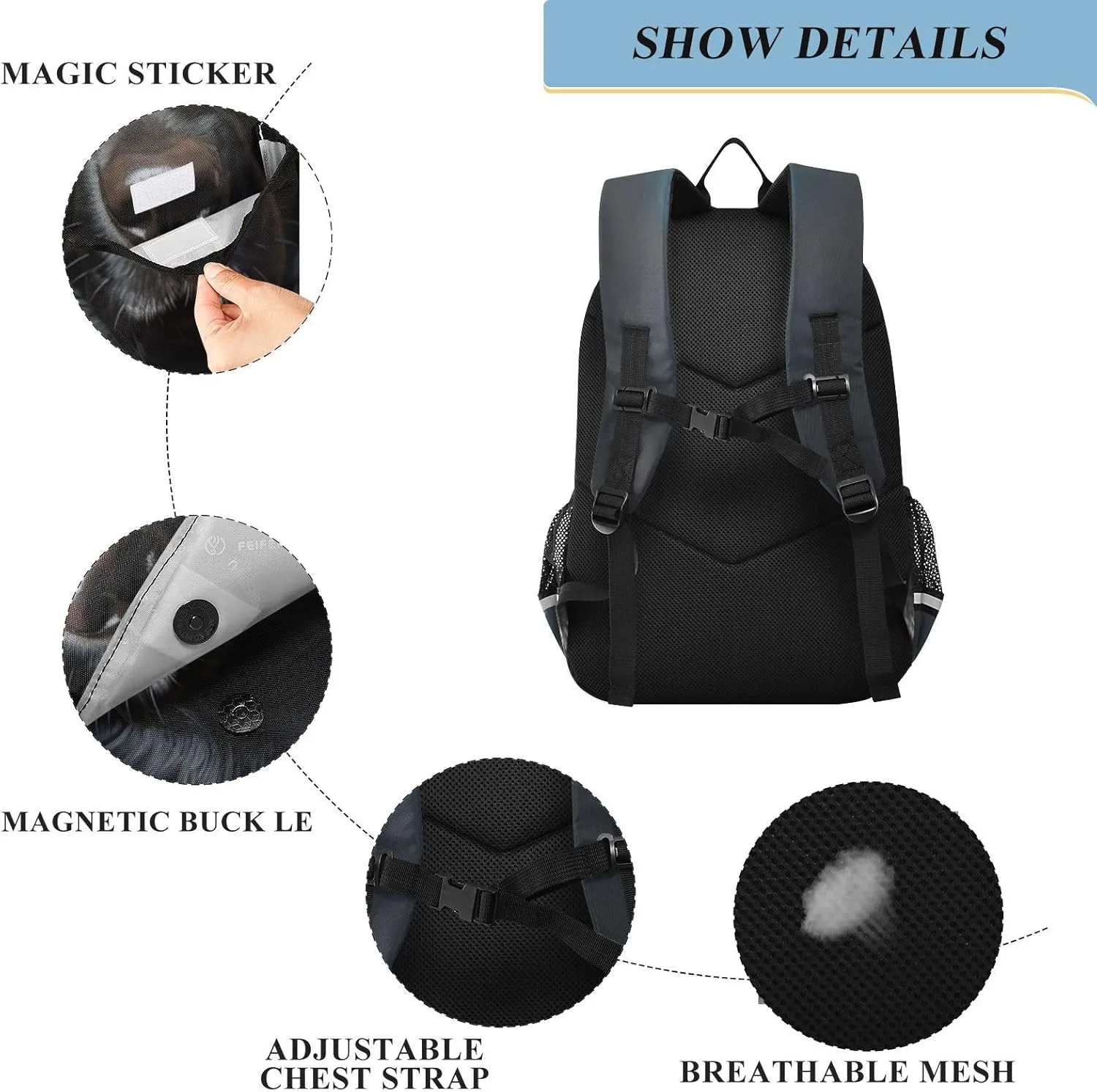 senya Dog Backpack for Boys Girls, Black Labrador Dog Portrait Backpack Students Bookbag Daypack for School Primary Teens, A01E23034