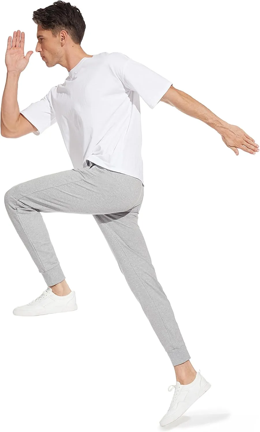 SEVEGO Men's 32"/34"/36"/38" Tall Inseam Lightweight Cotton Joggers Extra Long Sweatpants Athletic with Zipper Pockets