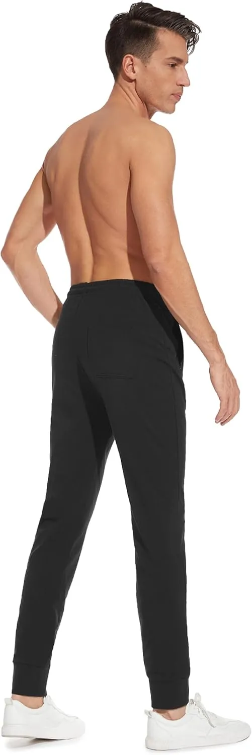 SEVEGO Men's 32"/34"/36"/38" Tall Inseam Lightweight Cotton Joggers Extra Long Sweatpants Athletic with Zipper Pockets