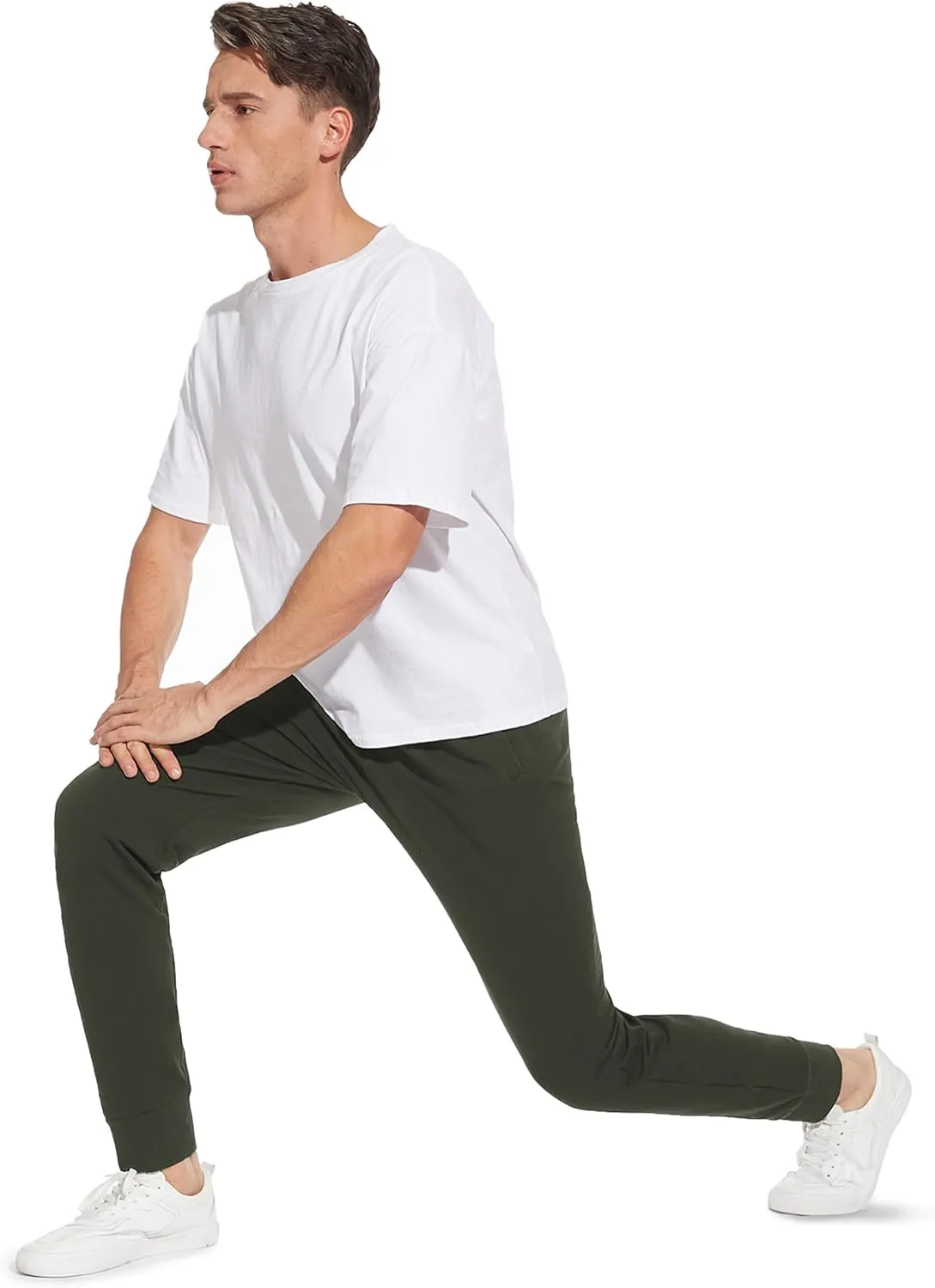 SEVEGO Men's 32"/34"/36"/38" Tall Inseam Lightweight Cotton Joggers Extra Long Sweatpants Athletic with Zipper Pockets