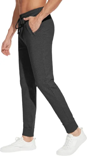 SEVEGO Men's 32"/34"/36"/38" Tall Inseam Lightweight Cotton Joggers Extra Long Sweatpants Athletic with Zipper Pockets
