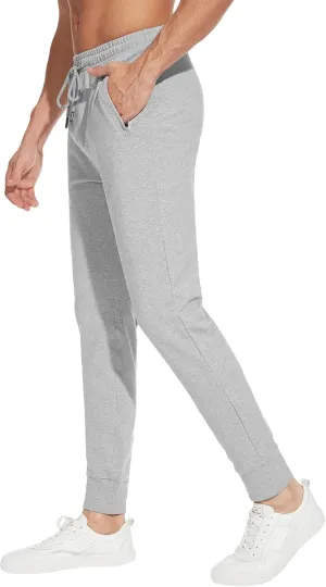 SEVEGO Men's 32"/34"/36"/38" Tall Inseam Lightweight Cotton Joggers Extra Long Sweatpants Athletic with Zipper Pockets